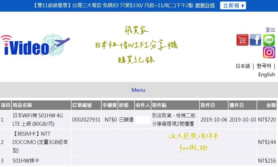 出國WIFI機︱出國前準備上網分享器清單在這邊! 不論是日本、韓國、歐洲SIM、eSIM卡都能自由選擇，內文有9折優惠代碼!海外旅遊必備上網神器分析紀錄&比較心得☆《北海道道東賞楓跟團之旅》啟程及長榮HELLO KITTY限定班機機上餐介紹～第一天─Part1