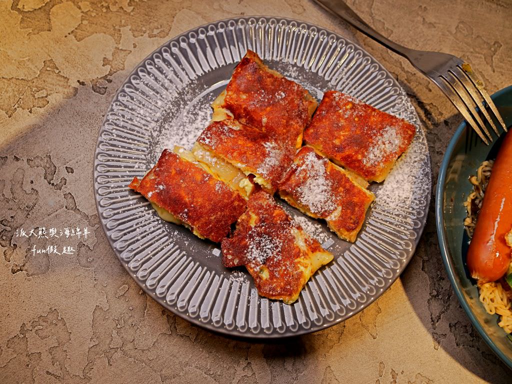 呷島早午餐︱草屯早午餐再1發，魂牽夢縈的焗皮蛋餅搭配穿上金黃奶油的酥厚吐司，來呷島一起大聲說歐嗨唷Ohayo!!! 蹦啾Bonjour!!!～112.9