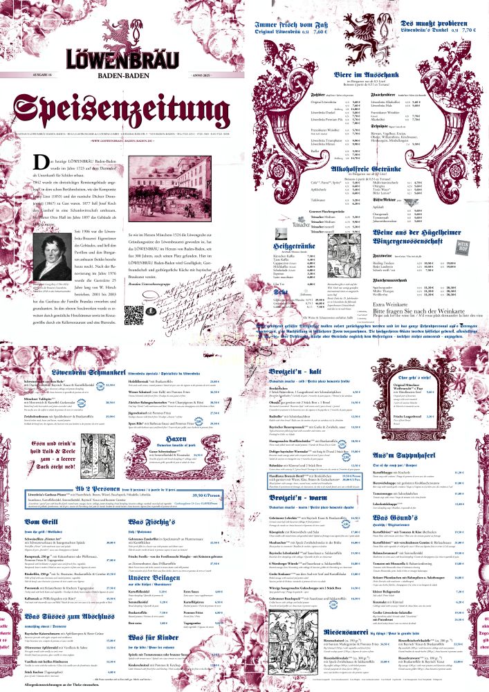 Löwenbräu Baden-Baden︱在絕美啤酒花園享用香嫩厚實烤豬排，品味傳統百年獅子啤酒與經典德國黑森林蛋糕︱春季德瑞13日夢幻跟團︱DAY3-4巴登巴登餐廳推薦～