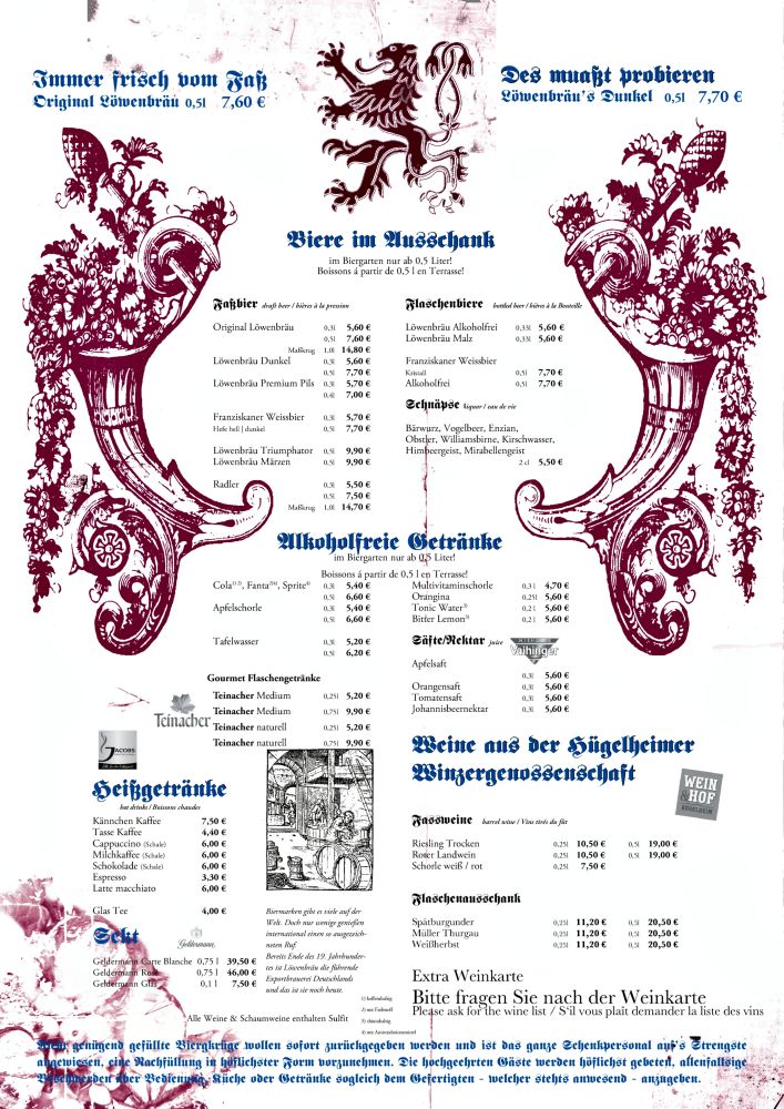 Löwenbräu Baden-Baden︱在絕美啤酒花園享用香嫩厚實烤豬排，品味傳統百年獅子啤酒與經典德國黑森林蛋糕︱春季德瑞13日夢幻跟團︱DAY3-4巴登巴登餐廳推薦～