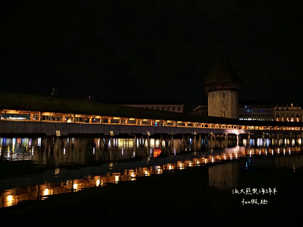 卡貝爾橋Kapellbrücke︱羅伊斯河（River Reuss）水岸風情與古色古香八角水塔、琉森火車站～春季德瑞13日夢幻跟團︱DAY4-8～琉森Luzern市區散策PART2