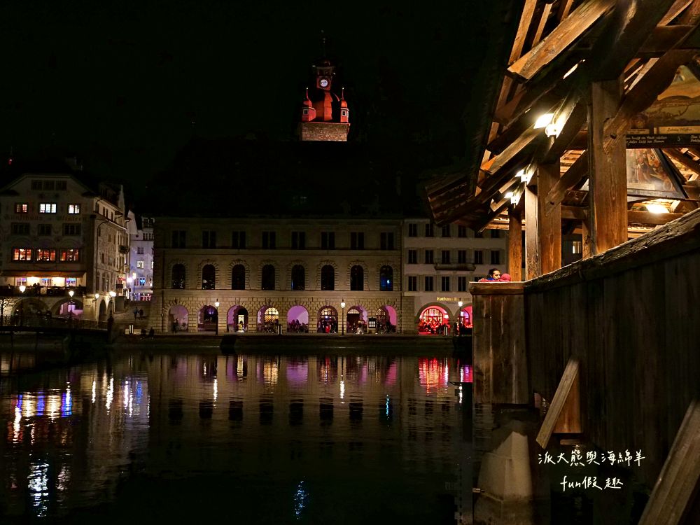 卡貝爾橋Kapellbrücke︱羅伊斯河（River Reuss）水岸風情與古色古香八角水塔、琉森火車站～春季德瑞13日夢幻跟團︱DAY4-8～琉森Luzern市區散策PART2
