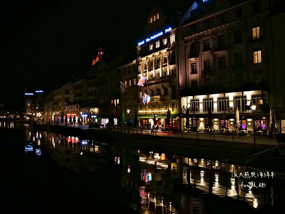 卡貝爾橋Kapellbrücke︱羅伊斯河（River Reuss）水岸風情與古色古香八角水塔、琉森火車站～春季德瑞13日夢幻跟團︱DAY4-8～琉森Luzern市區散策PART2