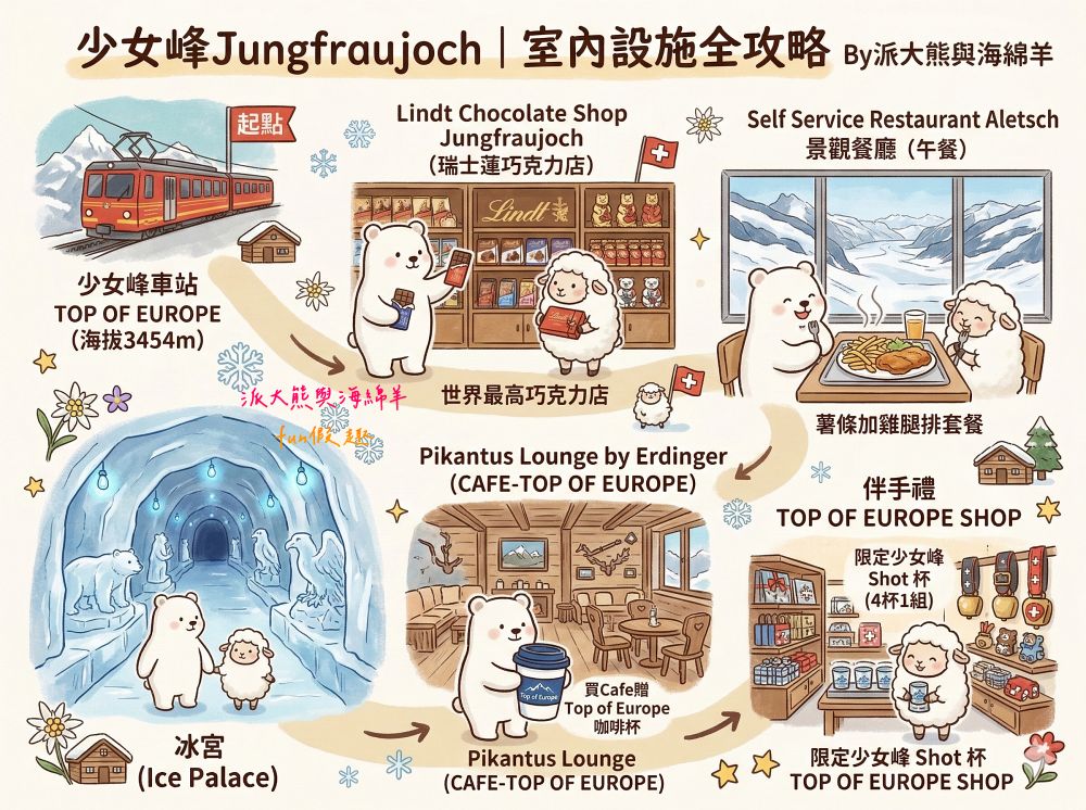 少女峰Jungfraujoch︱必逛夢幻天然冰宮、Aletsch景觀餐廳,世界最高Lindt巧克力與隱藏版紀念咖啡杯、限定少女峰Shot杯大公開!春季德瑞13日夢幻跟團~DAY6-3 - 第3張圖 少女峰Jungfraujoch︱必逛夢幻天然冰宮、Aletsch景觀餐廳,世界最高Lindt巧克力與隱藏版紀念咖啡杯、限定少女峰Shot杯大公開!春季德瑞13日夢幻跟團~DAY6-3