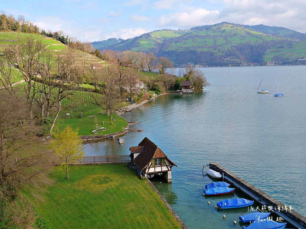 圖恩湖 Thunersee︱揮別少女峰！阿爾卑斯山的藍寶石：欣賞圖恩湖絕美湖光，從施皮茨前往策馬特的浪漫轉場（含交通資訊） ～春季德瑞13日夢幻跟團︱DAY7-1