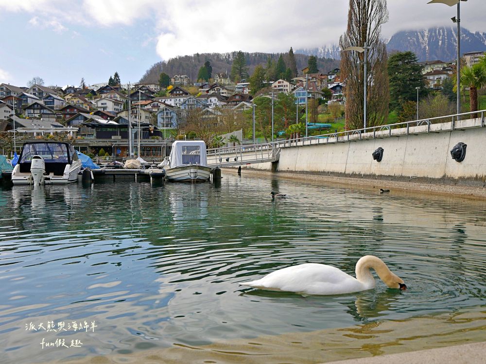圖恩湖 Thunersee︱揮別少女峰！阿爾卑斯山的藍寶石：欣賞圖恩湖絕美湖光，從施皮茨前往策馬特的浪漫轉場（含交通資訊） ～春季德瑞13日夢幻跟團︱DAY7-1