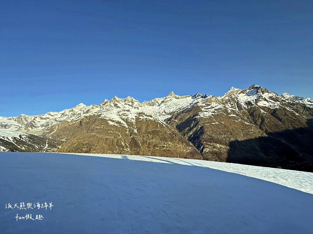 馬特洪峰（Matterhorn）︱搭乘登山鐵道前往Gornergrat、眺望金字塔山峰、ZOOOM the Matterhorn體驗、漫步Riffelalp夢幻雪景，享受最純粹的瑞士慢遊時光～春季德瑞13日夢幻跟團︱DAY8-1